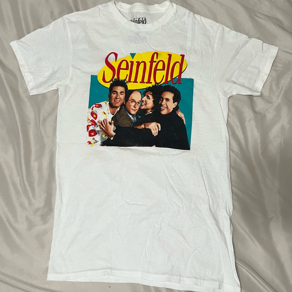 Seinfeld Shirt TV Show Jerry Seinfeld Kramer White T-Shirt Size SMALL